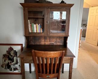 19th Century Plantation Desk with original glass