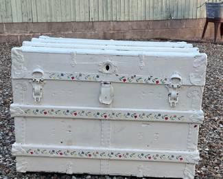 Painted Decorative Wooden Trunk 