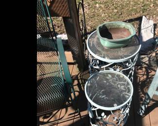 Glass topped outdoor tables!