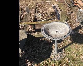 Cast metal birdbath!