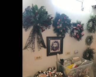 3 walls lined with wreaths!