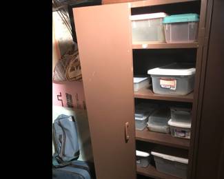 Even more displayed in a 2 door metal storage cabinet!