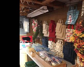 Gift bag sets, artificil hanging evergreens!