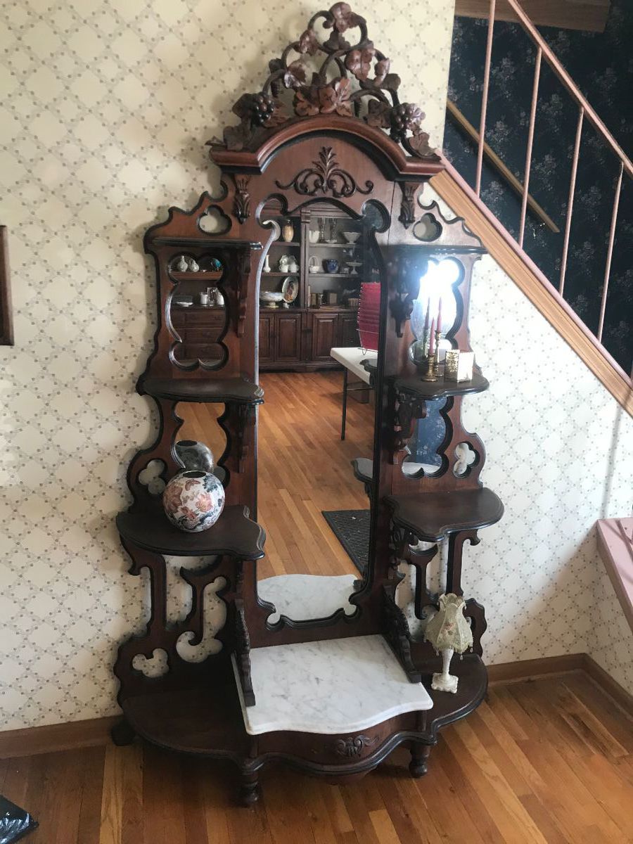 Early 1800's etagere by George W, Ware Boston. Made of Black Walnut and Poplar!