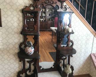 Early 1800's etagere by George W, Ware Boston. Made of Black Walnut and Poplar!