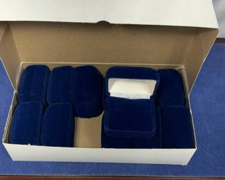 CONTAINER OF 12 NEW/UNUSED JEWELRY BOXES FOR RINGS