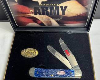 CASE XX COLLECTOR EDITION US ARMY "ARMY OF ONE" 2 BLADE TRAPPER KNIFE