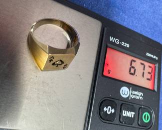 14K GOLD AND DIAMOND ACE OF SPADES RING