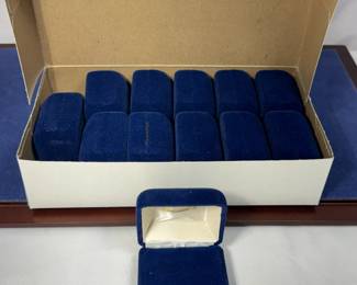 CONTAINER OF 12 NEW/UNUSED JEWELRY BOXES FOR RINGS