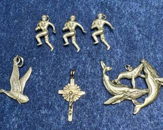 6 PIECE STERLING SILVER PENDANT COLLECTION