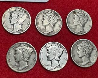 PRE WW2 SILVER MERCURY DIMES
