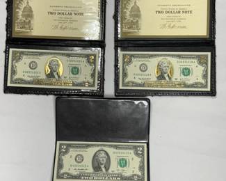 GOLD EMBOSSED, UNCIRCULATED $2 TREASURY NOTES