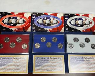 1999 PHILADELPHIA, DENVER AND PLATINUM STATEHOOD QUARTER SETS