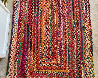 Rectangular Multicolor Braided Rag Rug