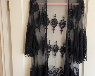 Apparel Love Black&nbsp;Front Open Lace Cardigan – Size Medium