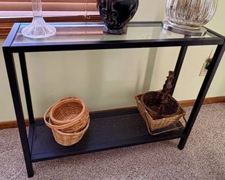 Metal and glass sofa table