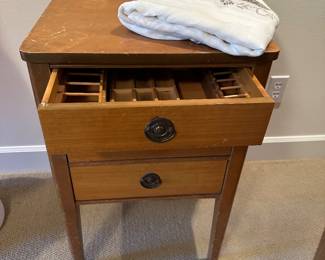Oak 3-Drawer Sewing Cabinet