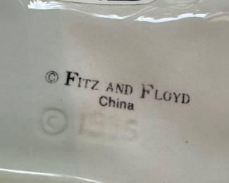 Fitz and Floyd Cabbage Leaf Soup Tureen, Fitz and Floyd Bunnies in the Garden Patch Plate & Handled Platter