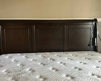 King Bed includes backboard, storage drawers in footboard - $300 - NO MATTRESS AVAILABLE