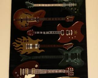 Large Guitar Rug - currently used as wall hanging - 5'wide X 7' Long - $250
