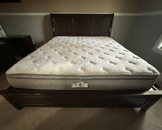 King Bed with storage drawers in bottom - $300 - NO MATTRESS AVAILABLE