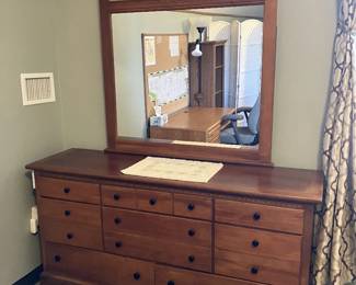 Matching maple dresser with mirror and drawers - $100 - King bed also available for $200