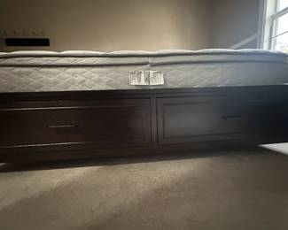 The bottom storage drawers on the King bed. $300. NO MATTRESS AVAILABLE