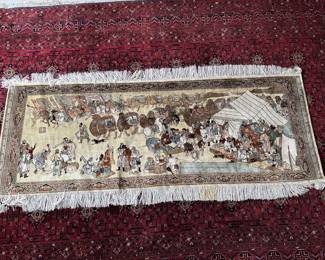 Chinese Heirloom Hand-knotted Silk Tapestry Rug