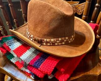 Henschel Cognac Brown Suede Cowboy Hat – Size Large