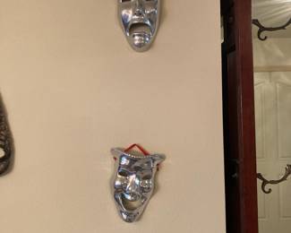 Silver Tone Theatrical Masks