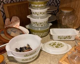 Pyrex Crazy Daisy Casserole Dishes & Loaf Pan