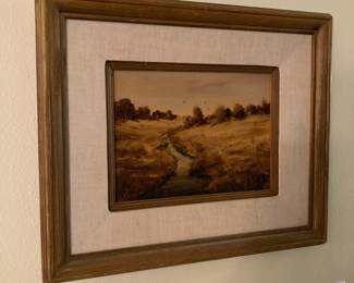 Framed Stream Landscape Painting by M. Mcgaugh