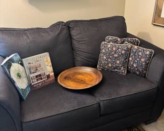 Dark Grey Upholstered Love Seat