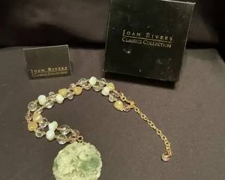 Joan Rivers Jadeite Pendant Necklace