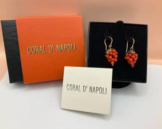 Coral D Napoli Grape Earrings