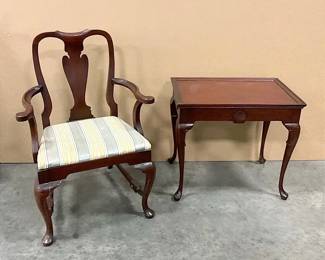 Striped Chair Side Table 