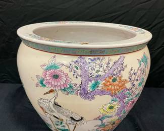 Painted Cranes Goldfish Bowl