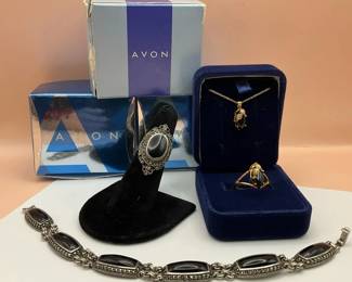 Avon Marcasite Onyx Jewelry 