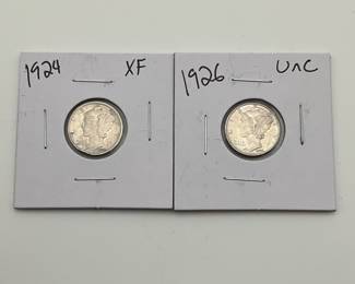 1924 & 1926 Mercury Dimes