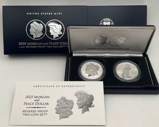 2025 Morgan & Peace Dollar Reverse Proof Two Coin Set