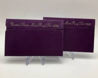 2 Ea. 1992 US Proof Sets