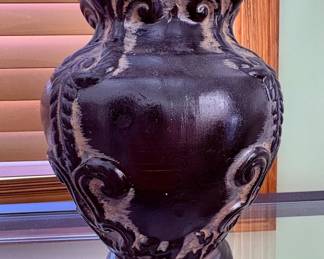 Black ceramic vase
