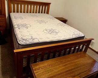 Queen size bed with Serta mattress and box spring