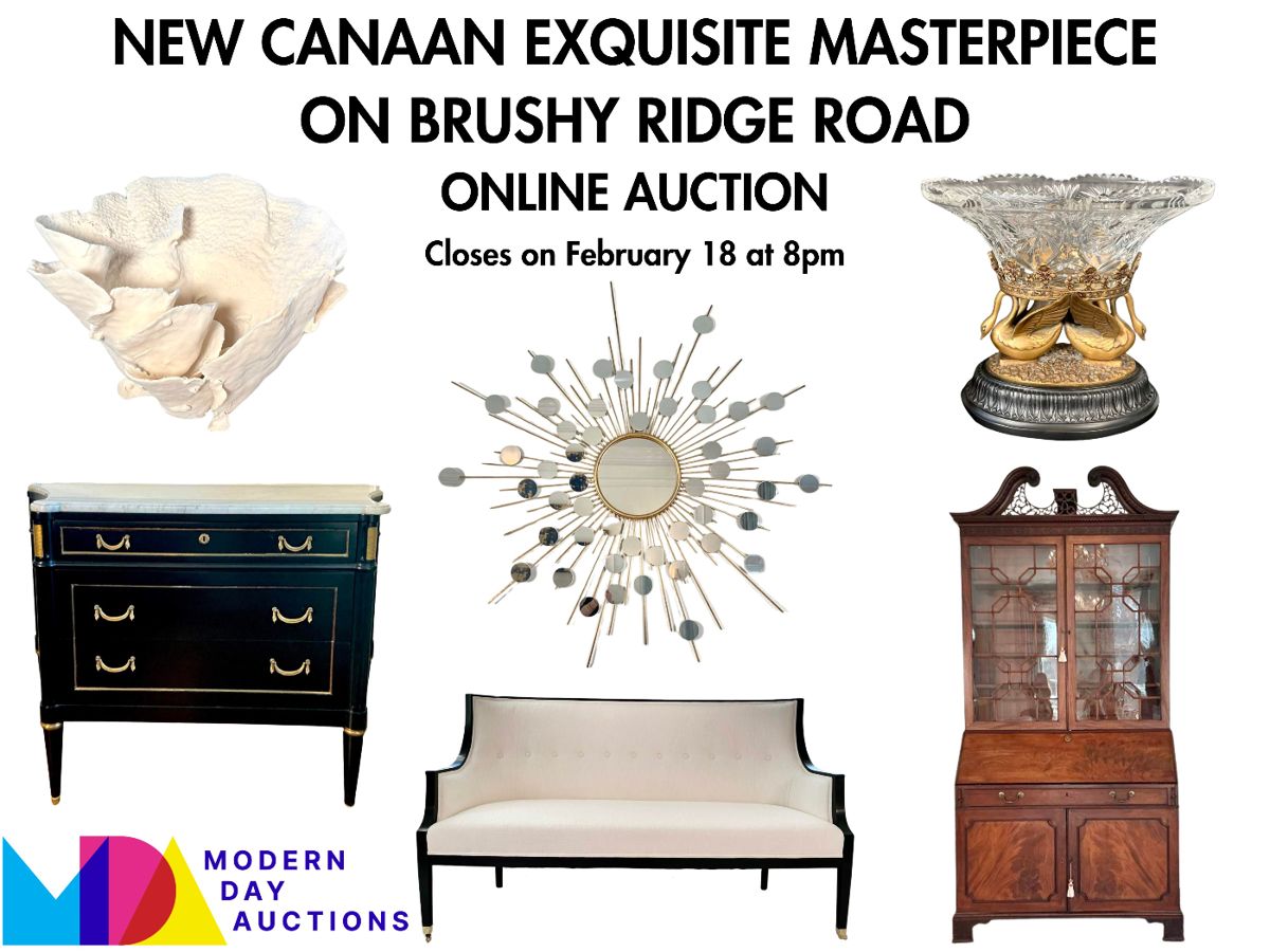 New Canaan Exquisite Masterpiece on Brushy Ridge Road Online Auction