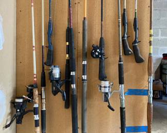 Fishing reels and fishing rods