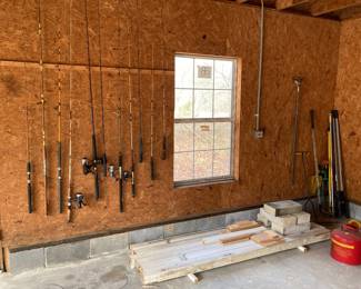 Fishing Rods and Reels, Garden Tools