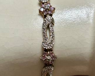 sterling bracelet with pink CZ stones