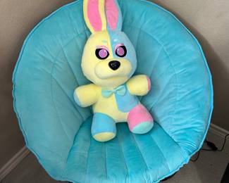 GIANT PLUSHY, cute turquoise chair!