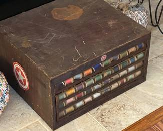 antique Star mercerized spool cabinet