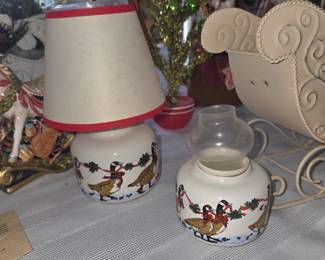 Vintage Christmas duck goose tea light lamp